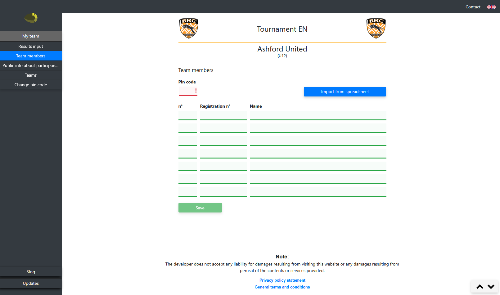 Team manager environment