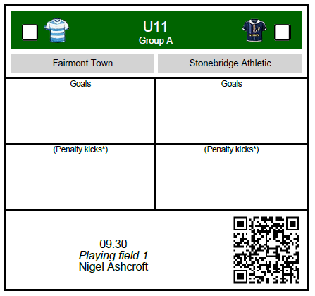 Entering result via match slip